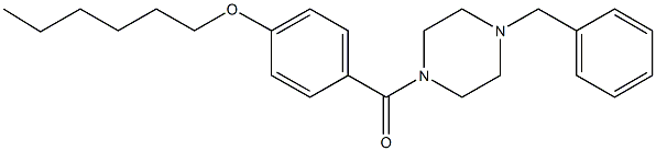 4-[(4-benzyl-1-piperazinyl)carbonyl]phenyl hexyl ether,,结构式