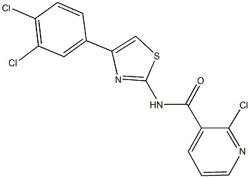 2-chloro-N-[4-(3,4-dichlorophenyl)-1,3-thiazol-2-yl]nicotinamide Structure