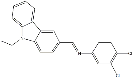 N-(3,4-dichlorophenyl)-N-[(9-ethyl-9H-carbazol-3-yl)methylene]amine Structure