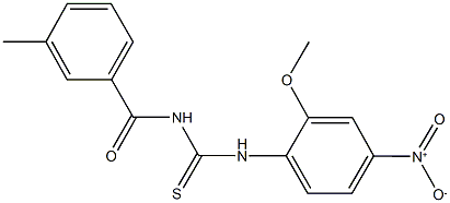 N-{4-nitro-2-methoxyphenyl}-N'-(3-methylbenzoyl)thiourea Structure