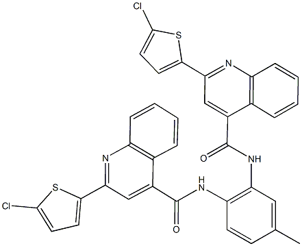 2-(5-chloro-2-thienyl)-N-[2-({[2-(5-chloro-2-thienyl)-4-quinolinyl]carbonyl}amino)-5-methylphenyl]-4-quinolinecarboxamide 结构式