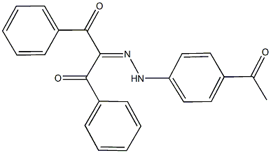 1,3-diphenyl-1,2,3-propanetrione 2-[(4-acetylphenyl)hydrazone] Struktur