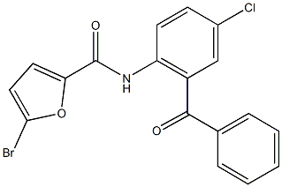 N-(2-benzoyl-4-chlorophenyl)-5-bromo-2-furamide 化学構造式