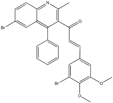 3-(3-bromo-4,5-dimethoxyphenyl)-1-(6-bromo-2-methyl-4-phenyl-3-quinolinyl)-2-propen-1-one Structure