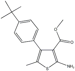 methyl 2-amino-4-(4-tert-butylphenyl)-5-methyl-3-thiophenecarboxylate Struktur
