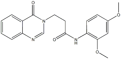 N-(2,4-dimethoxyphenyl)-3-(4-oxo-3(4H)-quinazolinyl)propanamide 化学構造式