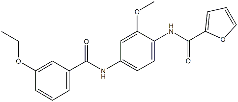 N-{4-[(3-ethoxybenzoyl)amino]-2-methoxyphenyl}-2-furamide 化学構造式