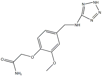 2-{2-methoxy-4-[(2H-tetraazol-5-ylamino)methyl]phenoxy}acetamide 化学構造式
