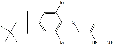 2-[2,6-dibromo-4-(1,1,3,3-tetramethylbutyl)phenoxy]acetohydrazide 化学構造式