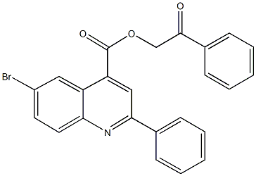 2-oxo-2-phenylethyl 6-bromo-2-phenyl-4-quinolinecarboxylate 结构式