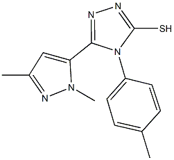 5-(1,3-dimethyl-1H-pyrazol-5-yl)-4-(4-methylphenyl)-4H-1,2,4-triazole-3-thiol,,结构式