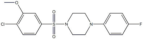 2-chloro-5-{[4-(4-fluorophenyl)-1-piperazinyl]sulfonyl}phenyl methyl ether|