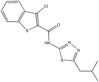 3-chloro-N-(5-isobutyl-1,3,4-thiadiazol-2-yl)-1-benzothiophene-2-carboxamide Structure