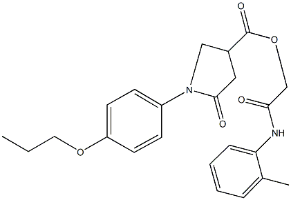 2-oxo-2-(2-toluidino)ethyl 5-oxo-1-(4-propoxyphenyl)-3-pyrrolidinecarboxylate 化学構造式