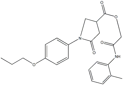 2-oxo-2-(2-toluidino)ethyl 5-oxo-1-(4-propoxyphenyl)-3-pyrrolidinecarboxylate 结构式