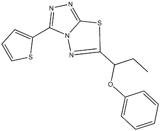 phenyl 1-[3-(2-thienyl)[1,2,4]triazolo[3,4-b][1,3,4]thiadiazol-6-yl]propyl ether,,结构式