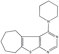 4-(1-piperidinyl)-6,7,8,9-tetrahydro-5H-cyclohepta[4,5]thieno[2,3-d]pyrimidine 结构式