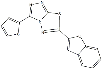 6-(1-benzofuran-2-yl)-3-(2-thienyl)[1,2,4]triazolo[3,4-b][1,3,4]thiadiazole Structure