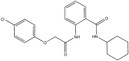 2-{[(4-chlorophenoxy)acetyl]amino}-N-cyclohexylbenzamide,,结构式