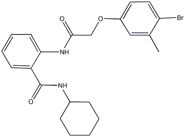 2-{[(4-bromo-3-methylphenoxy)acetyl]amino}-N-cyclohexylbenzamide Struktur