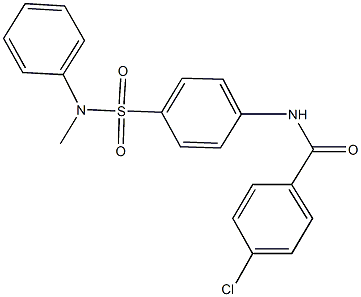 4-chloro-N-{4-[(methylanilino)sulfonyl]phenyl}benzamide,,结构式