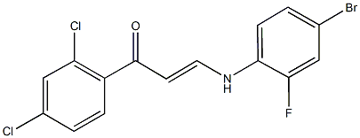 3-(4-bromo-2-fluoroanilino)-1-(2,4-dichlorophenyl)-2-propen-1-one,,结构式
