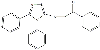 1-phenyl-2-{[4-phenyl-5-(4-pyridinyl)-4H-1,2,4-triazol-3-yl]sulfanyl}ethanone,,结构式