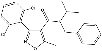 N-benzyl-3-(2,6-dichlorophenyl)-N-isopropyl-5-methyl-4-isoxazolecarboxamide Struktur