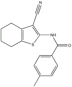 N-(3-cyano-4,5,6,7-tetrahydro-1-benzothien-2-yl)-4-methylbenzamide,,结构式