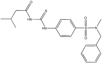 N-benzyl-N-methyl-4-({[(3-methylbutanoyl)amino]carbothioyl}amino)benzenesulfonamide Structure