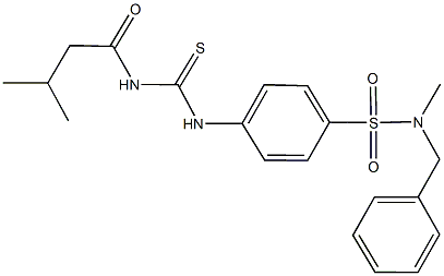 N-benzyl-N-methyl-4-({[(3-methylbutanoyl)amino]carbothioyl}amino)benzenesulfonamide Struktur