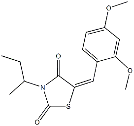 3-sec-butyl-5-(2,4-dimethoxybenzylidene)-1,3-thiazolidine-2,4-dione 化学構造式