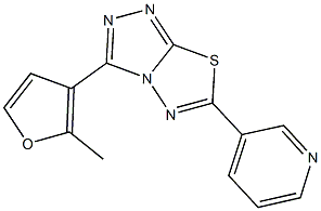 3-(2-methyl-3-furyl)-6-(3-pyridinyl)[1,2,4]triazolo[3,4-b][1,3,4]thiadiazole 化学構造式