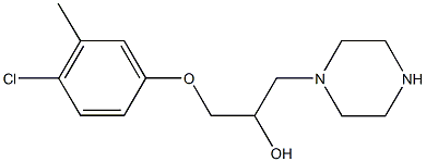 1-(4-chloro-3-methylphenoxy)-3-(1-piperazinyl)-2-propanol,,结构式