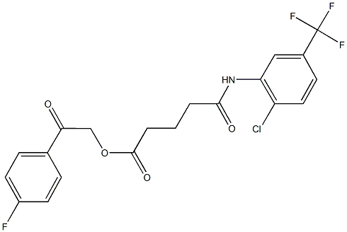 2-(4-fluorophenyl)-2-oxoethyl 5-[2-chloro-5-(trifluoromethyl)anilino]-5-oxopentanoate Structure