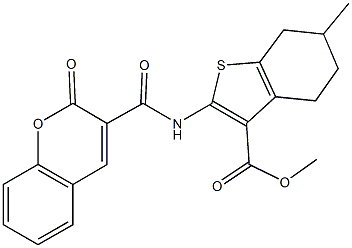 methyl 6-methyl-2-{[(2-oxo-2H-chromen-3-yl)carbonyl]amino}-4,5,6,7-tetrahydro-1-benzothiophene-3-carboxylate