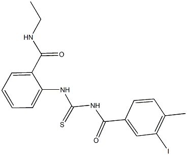 N-ethyl-2-({[(3-iodo-4-methylbenzoyl)amino]carbothioyl}amino)benzamide,,结构式