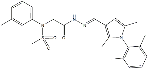 N-[2-(2-{[1-(2,6-dimethylphenyl)-2,5-dimethyl-1H-pyrrol-3-yl]methylene}hydrazino)-2-oxoethyl]-N-(3-methylphenyl)methanesulfonamide Struktur