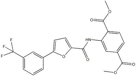 dimethyl 2-({5-[3-(trifluoromethyl)phenyl]-2-furoyl}amino)terephthalate,,结构式