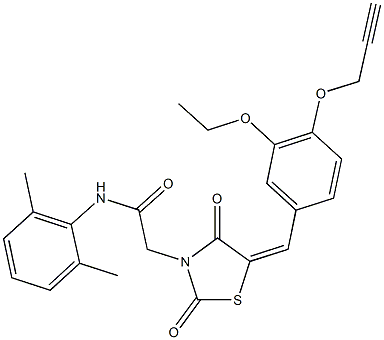 N-(2,6-dimethylphenyl)-2-{5-[3-ethoxy-4-(2-propynyloxy)benzylidene]-2,4-dioxo-1,3-thiazolidin-3-yl}acetamide