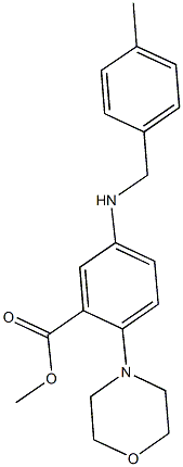 methyl 5-[(4-methylbenzyl)amino]-2-(4-morpholinyl)benzoate 化学構造式