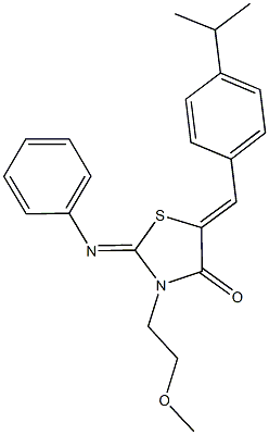 5-(4-isopropylbenzylidene)-3-(2-methoxyethyl)-2-(phenylimino)-1,3-thiazolidin-4-one Structure