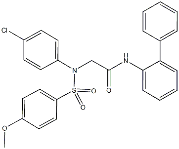 N-[1,1'-biphenyl]-2-yl-2-{4-chloro[(4-methoxyphenyl)sulfonyl]anilino}acetamide,,结构式