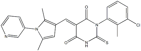 1-(3-chloro-2-methylphenyl)-5-{[2,5-dimethyl-1-(3-pyridinyl)-1H-pyrrol-3-yl]methylene}-2-thioxodihydro-4,6(1H,5H)-pyrimidinedione|
