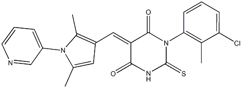  1-(3-chloro-2-methylphenyl)-5-{[2,5-dimethyl-1-(3-pyridinyl)-1H-pyrrol-3-yl]methylene}-2-thioxodihydro-4,6(1H,5H)-pyrimidinedione