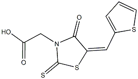 [4-oxo-5-(2-thienylmethylene)-2-thioxo-1,3-thiazolidin-3-yl]acetic acid Struktur