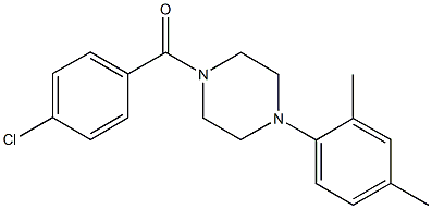 1-(4-chlorobenzoyl)-4-(2,4-dimethylphenyl)piperazine 化学構造式