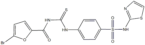 4-({[(5-bromo-2-furoyl)amino]carbothioyl}amino)-N-(1,3-thiazol-2-yl)benzenesulfonamide,,结构式