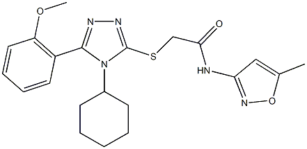  2-{[4-cyclohexyl-5-(2-methoxyphenyl)-4H-1,2,4-triazol-3-yl]sulfanyl}-N-(5-methyl-3-isoxazolyl)acetamide