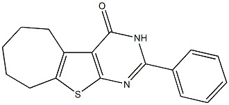 2-phenyl-6,7,8,9-tetrahydro-5H-cyclohepta[4,5]thieno[2,3-d]pyrimidin-4-ol Struktur